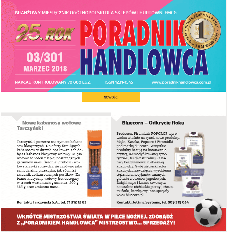 PORADNIK HANDLOWCA NOWOŚCI - BLUECORN ODKRYCIE ROKU