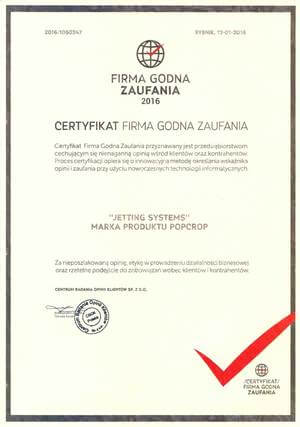 certyfikat firma godna zaufania popcrop